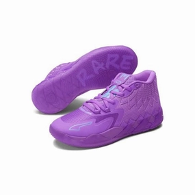 Puma MB1 Lamelo Ball Purple Glimmer Blue Atoll Air Jordan basketball shoes with classic look