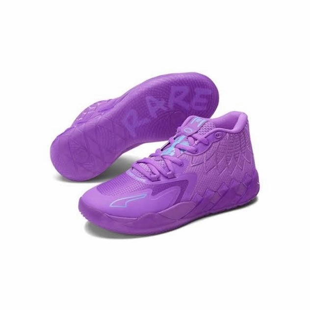 Puma MB1 Lamelo Ball Purple Glimmer Blue Atoll Air Jordan basketball shoes with classic look