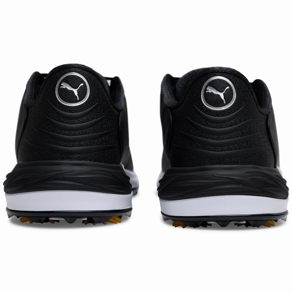 Puma Phantomcat NITRO Spikeless Waterproof Shoes - Black/Silver/Yellow Sizzle Golf Tour Performance