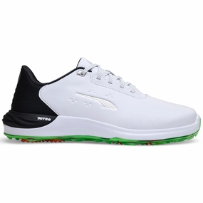 Puma Phantomcat NITRO Spikeless Waterproof Shoes - White/Black/Fluro Green Pes Puma golf footwear options