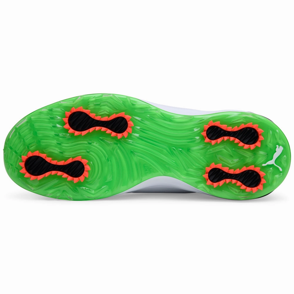 Puma Phantomcat NITRO Spikeless Waterproof Shoes - White/Black/Fluro Green Pes Golf Tour Performance