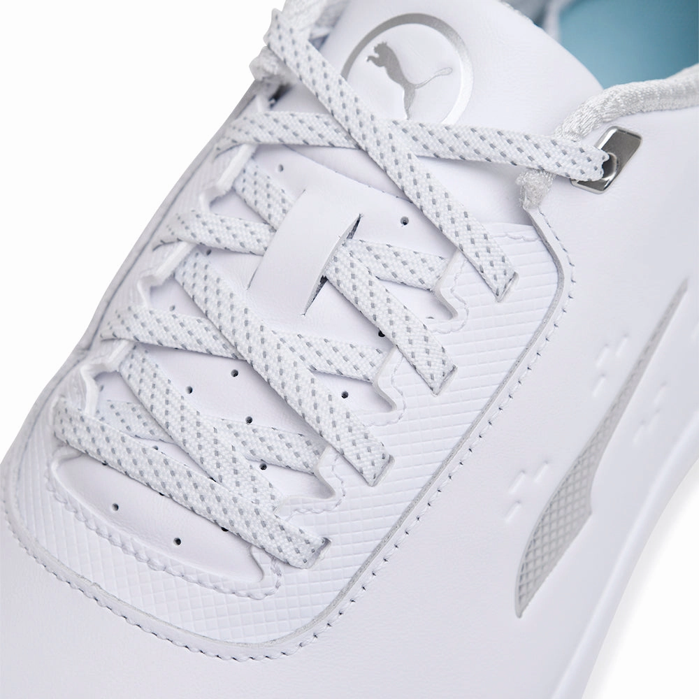 Puma Phantomcat NITRO Spikeless Waterproof Shoes - White/Silver/Ash Gray Golf Tour Performance