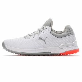 Puma PROADAPT Alphacat Spikeless Wide Golf Shoes - Puma White/High Rise Spikeless golf footwear