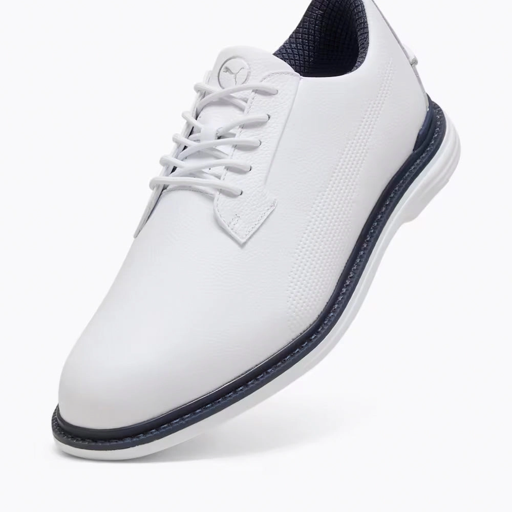 Puma Royale Players Golf Shoes - Puma White/Deep Navy/Team Light Blue Spikeless Swing Shoes
