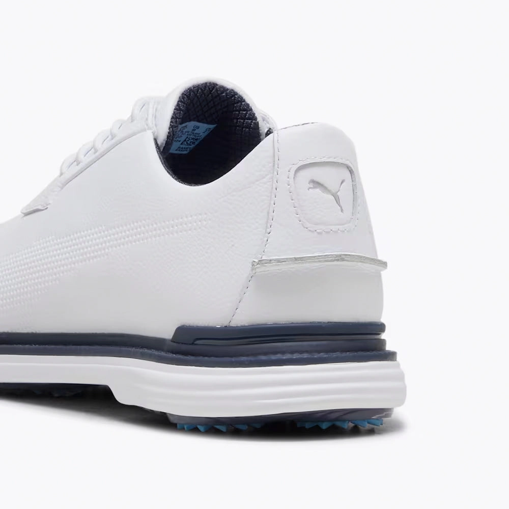 Puma Royale Players Golf Shoes - Puma White/Deep Navy/Team Light Blue Spikeless Swing Shoes