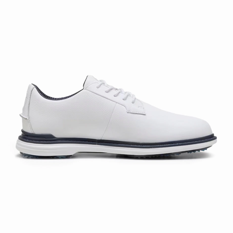 Puma Royale Players Golf Shoes - Puma White/Deep Navy/Team Light Blue Spikeless Swing Shoes