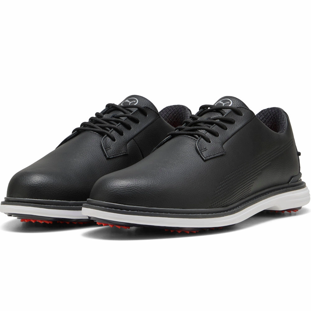 Puma ROYALE Spiked Shoes - Black/Flat Dark Gray/Red Blast Golf Tour Performance