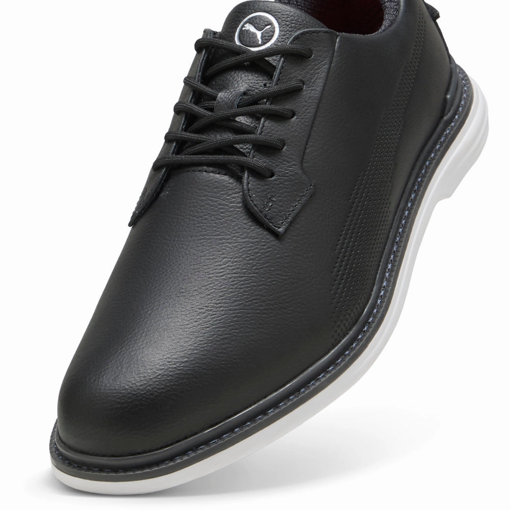 Puma ROYALE Spiked Shoes - Black/Flat Dark Gray/Red Blast Golf Tour Performance