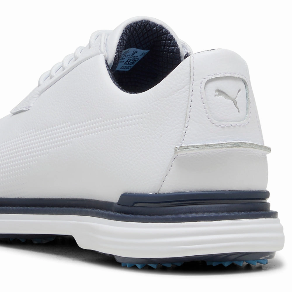 Puma ROYALE Spiked Shoes - White/Deep Navy/Team Light Blue Golf Tour Performance