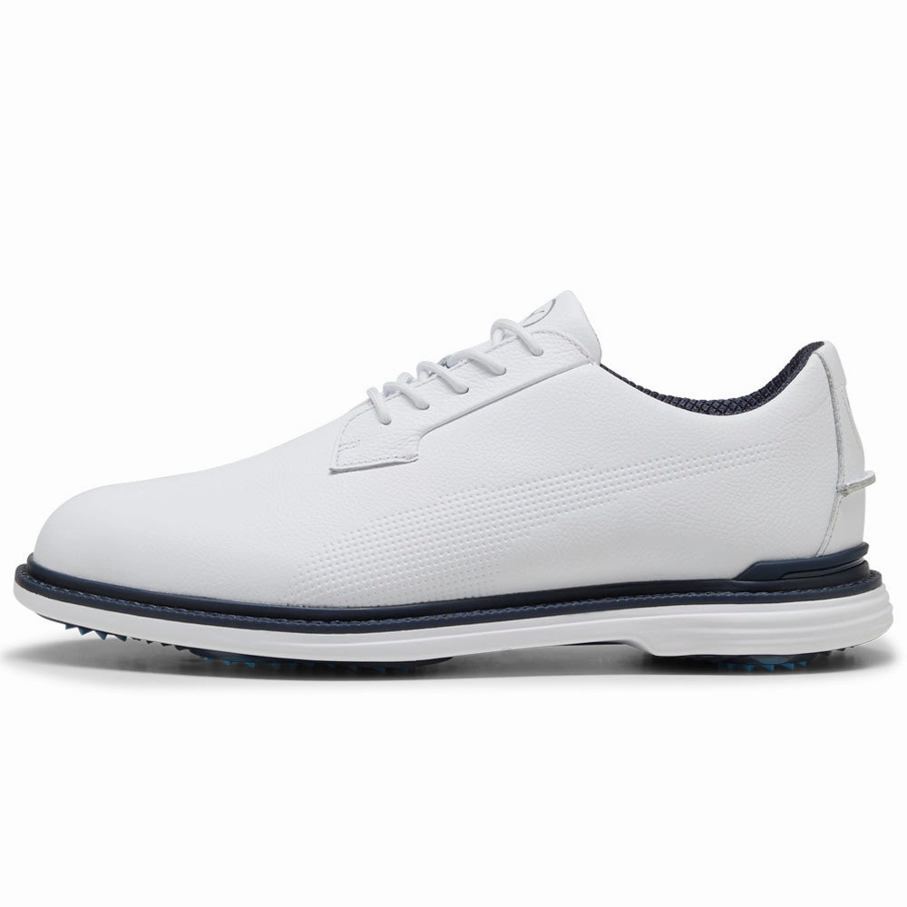 Puma ROYALE Spiked Shoes - White/Deep Navy/Team Light Blue Golf Tour Performance