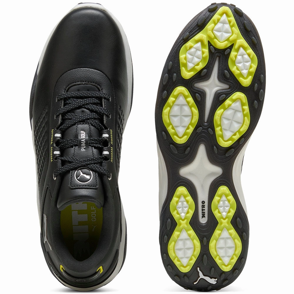 Puma Shadowcat NITRO Leather Spikeless Waterproof Shoes - Black/White Golf Tour Performance
