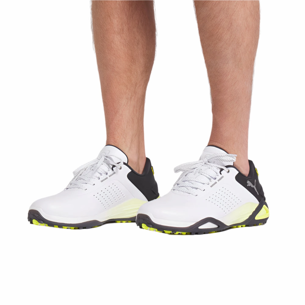 Puma Shadowcat NITRO Leather Spikeless Waterproof Shoes - White/Black Golf Tour Performance