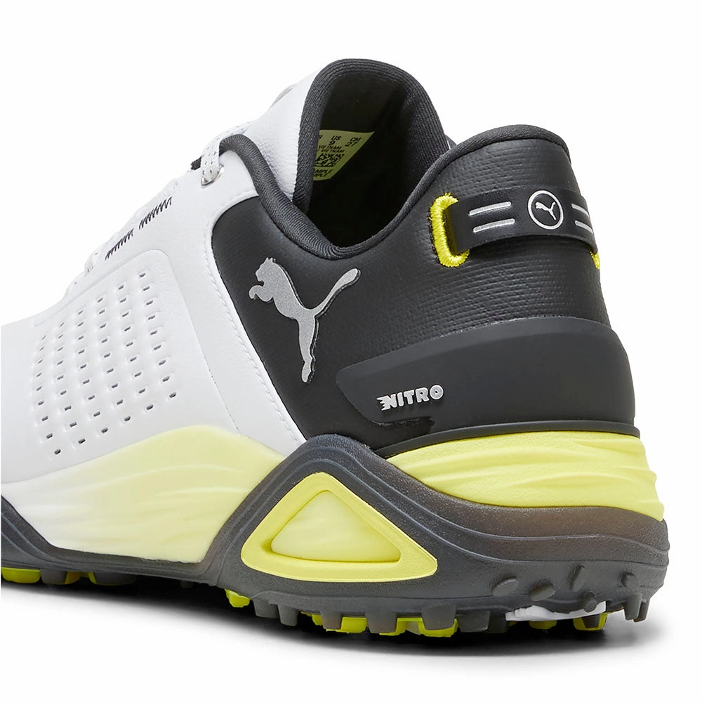 Puma Shadowcat NITRO Leather Spikeless Waterproof Shoes - White/Black Golf Tour Performance