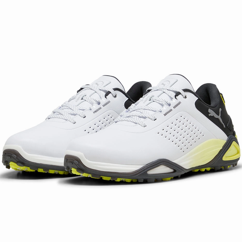 Puma Shadowcat NITRO Leather Spikeless Waterproof Shoes - White/Black Golf Tour Performance