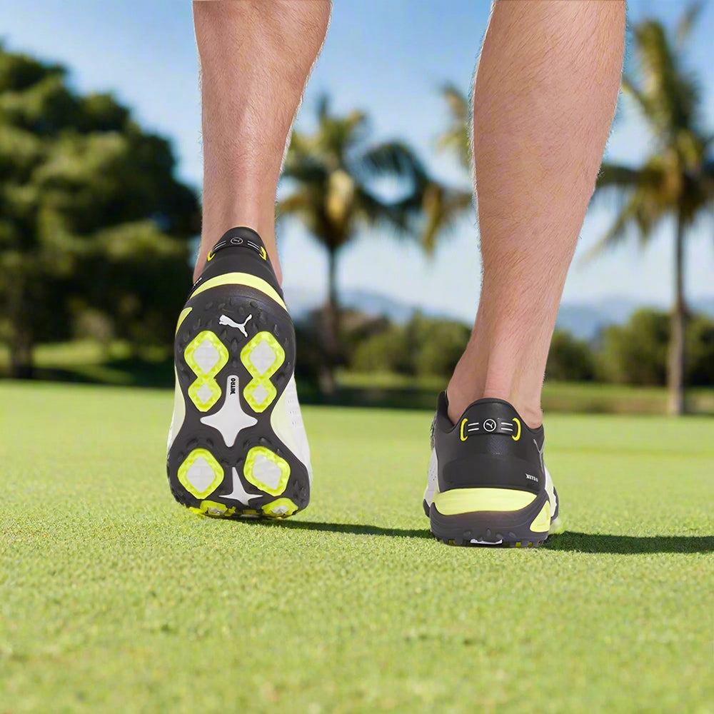 Puma Shadowcat NITRO Leather Spikeless Waterproof Shoes - White/Black Golf Tour Performance