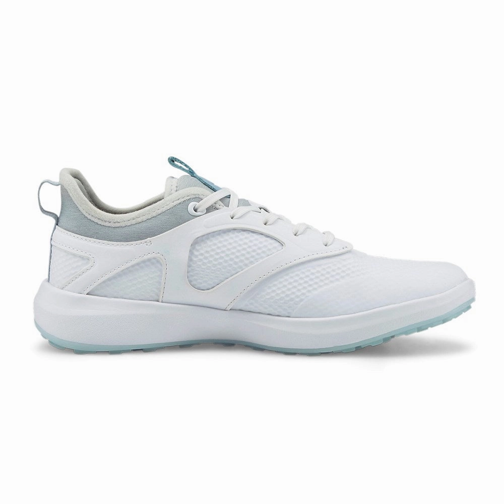Puma Women's IGNITE Malibu Spikeless Golf Shoes - Puma White/ Puma Silver/ Lucite Soft Grip Golf Shoes