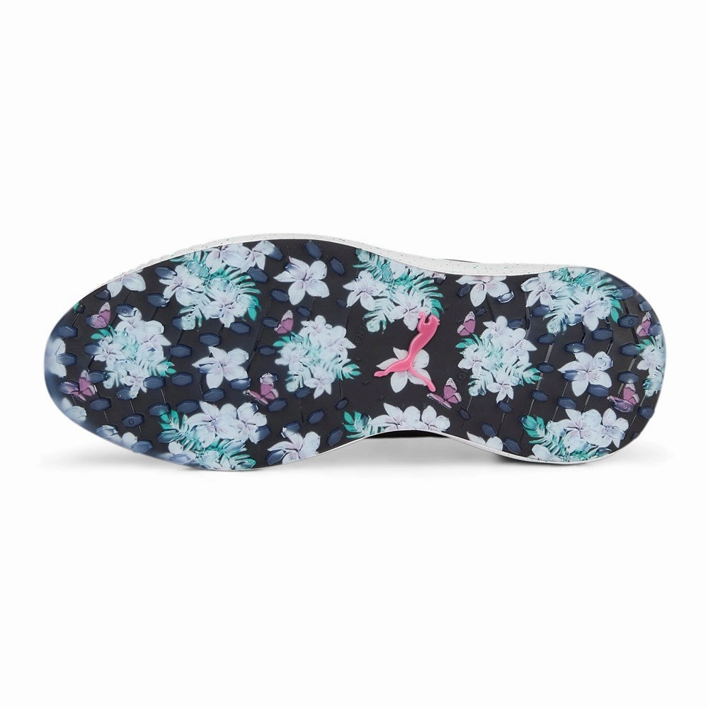 Puma x PTC IGNITE Elevate Spikeless Golf Shoes - Puma Black/ Aqua Green/ Shocking Pink Chic Platform Sneakers