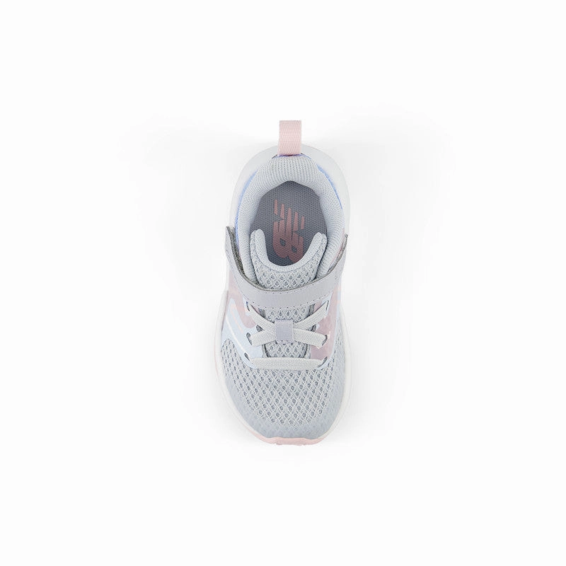 Rave Run v2 Bungee Lace with Top Strap -Bright Sky with Granite and Rose Sugar - Toddlers New Balance lifestyle shoes