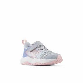 Rave Run v2 Bungee Lace with Top Strap -Bright Sky with Granite and Rose Sugar - Toddlers New Balance casual sneakers for everyday comfort