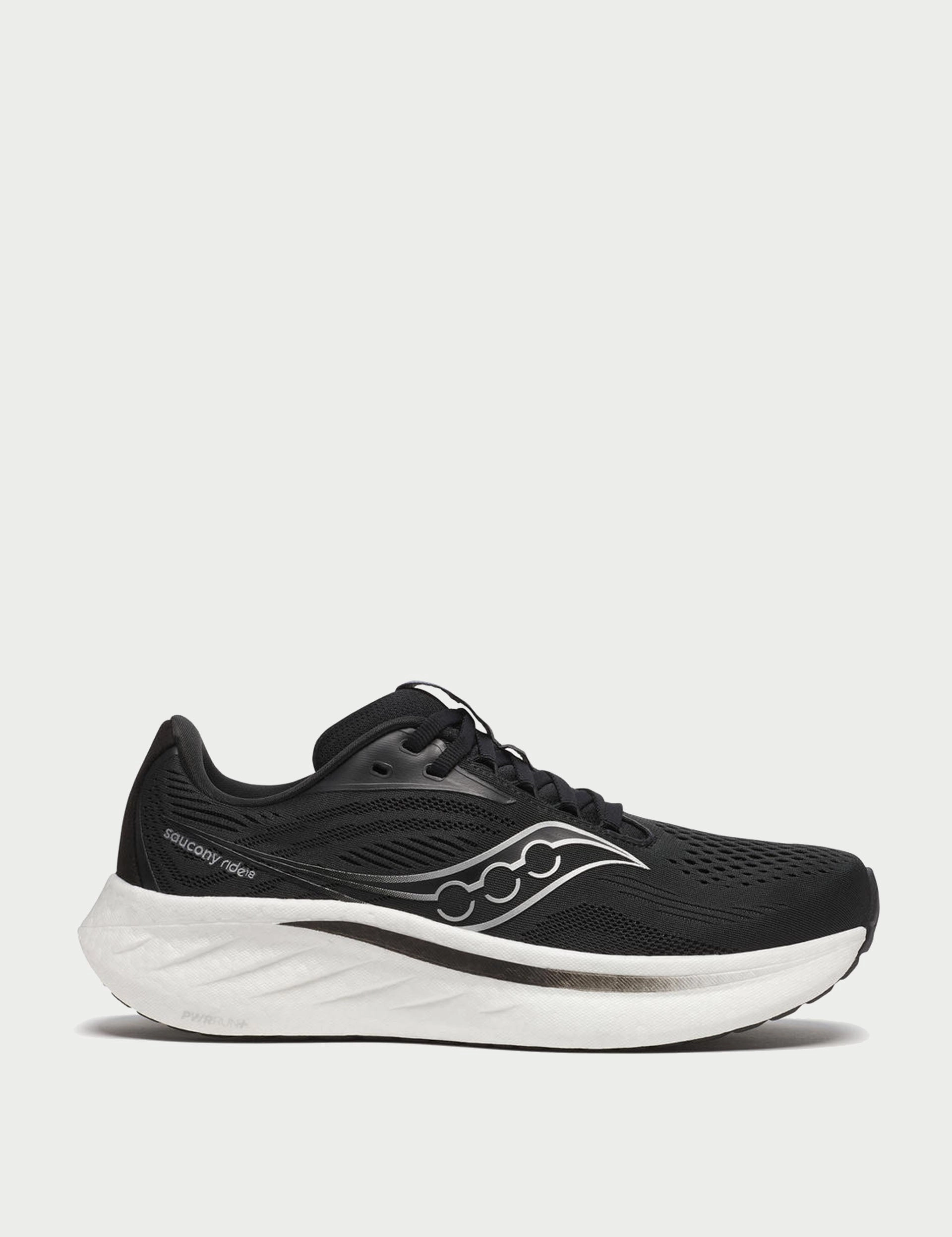 Ride 18 - Black/White Saucony comfortable workout shoes for fitness