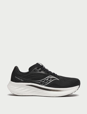 Ride 18 - Black/White Saucony comfortable workout shoes for fitness