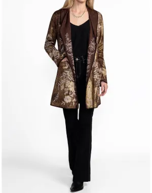 Rilian Biya A-Line Metallic Sweater In Chocolate Gold Foil