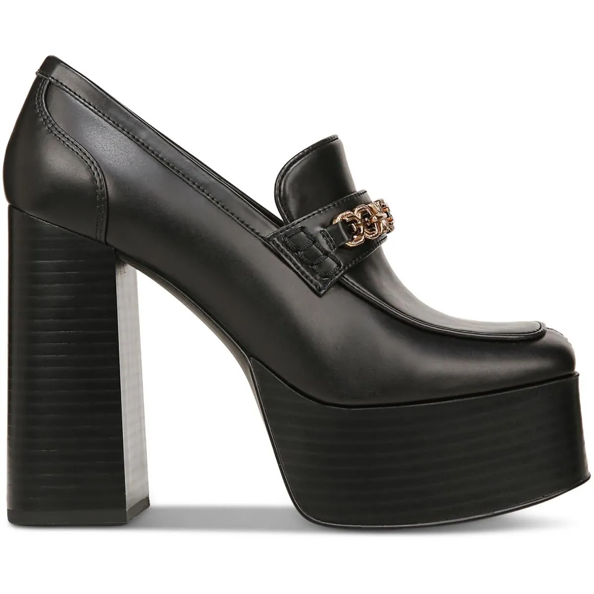 Rowe Womens Faux Leather Slip-On Platform Heels