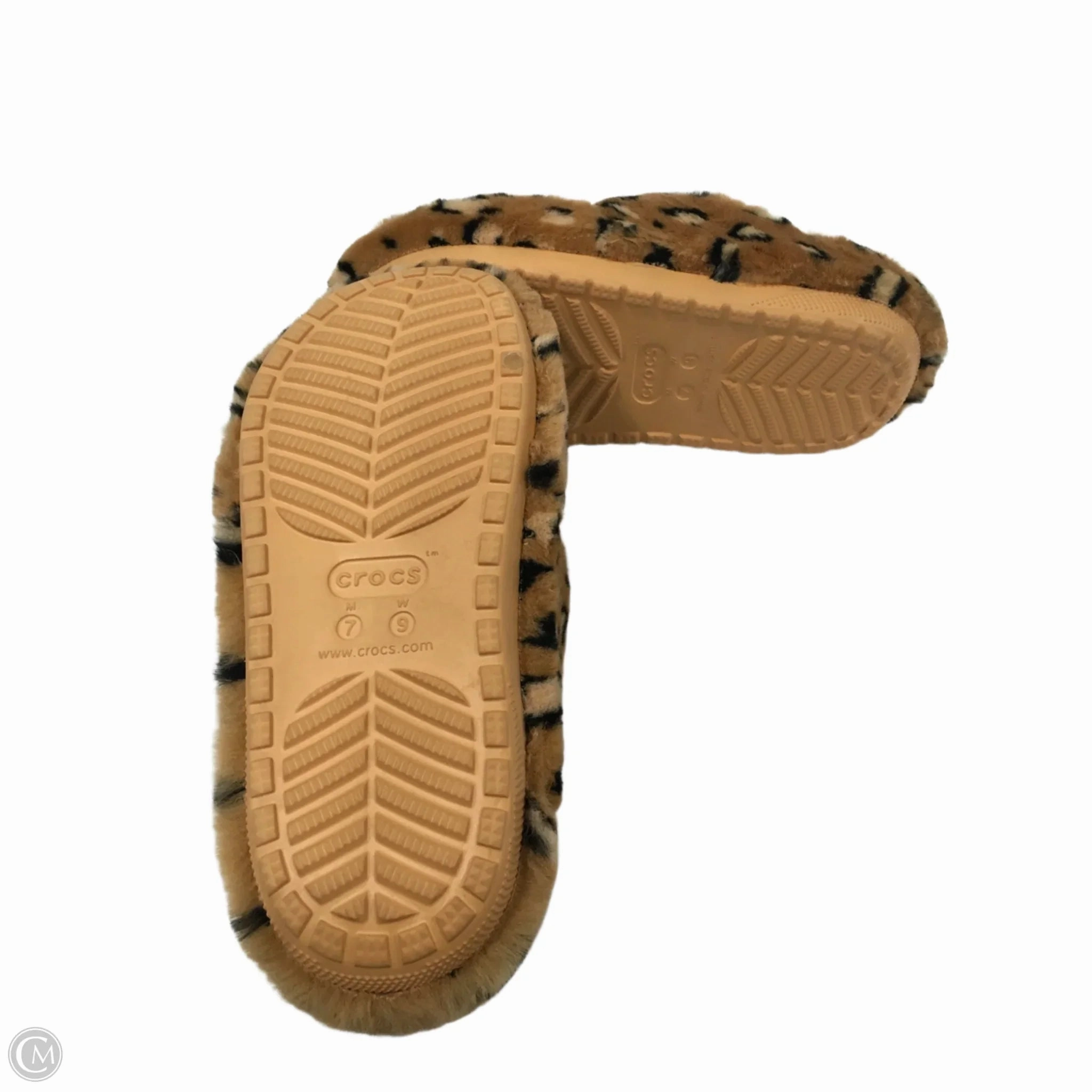 Sandals Flats By Crocs In Animal Print, Size: 9 Lightweight Clogs