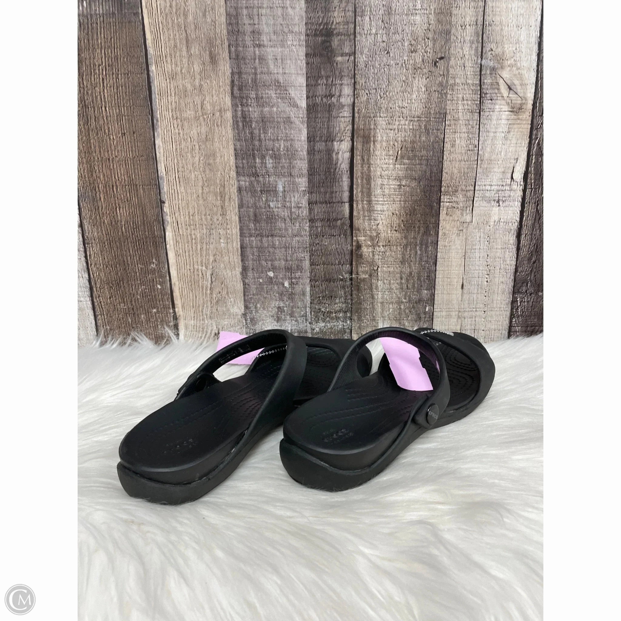 Sandals Flats By Crocs In Black, Size: 7 Lightweight Clogs