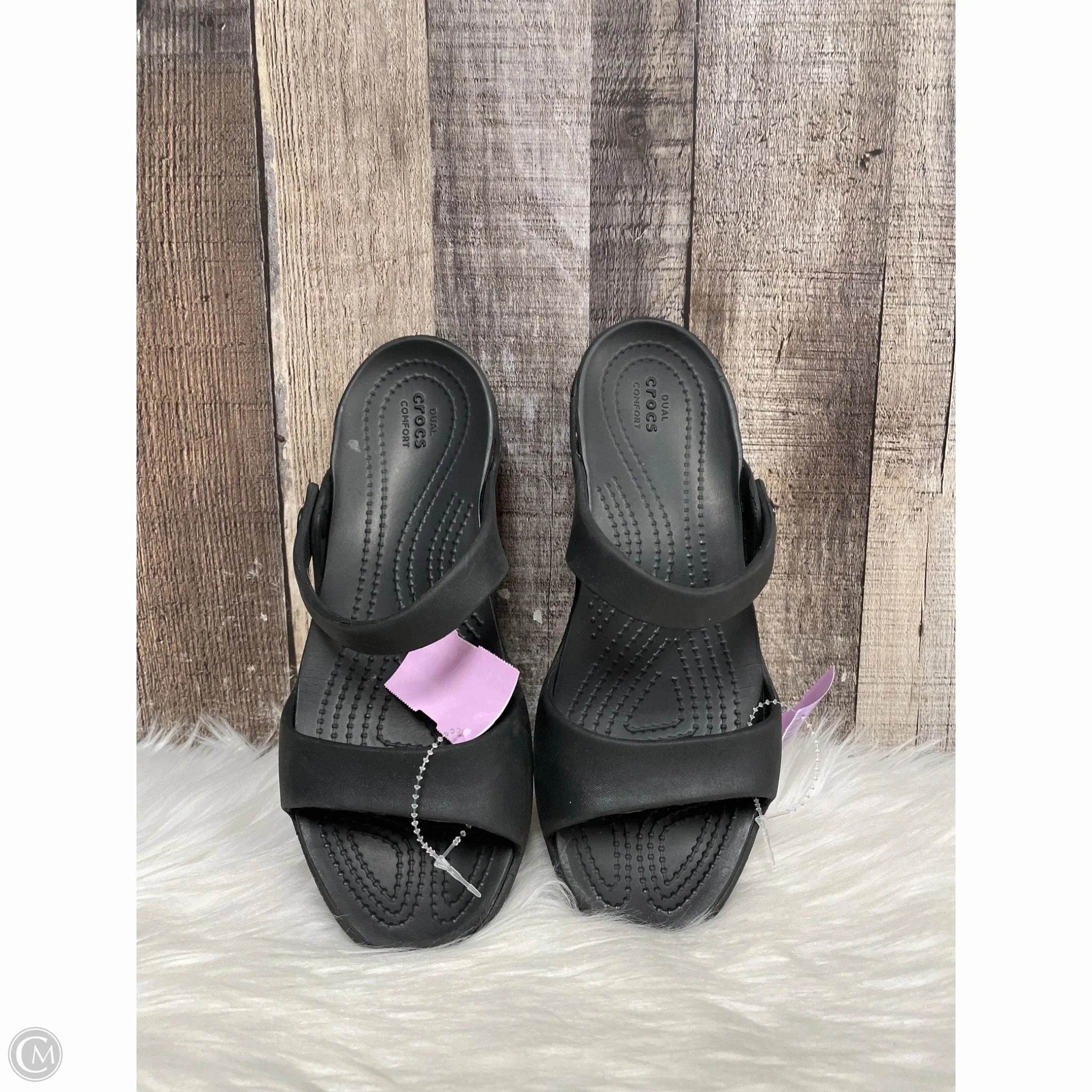 Sandals Flats By Crocs In Black, Size: 7 Lightweight Clogs