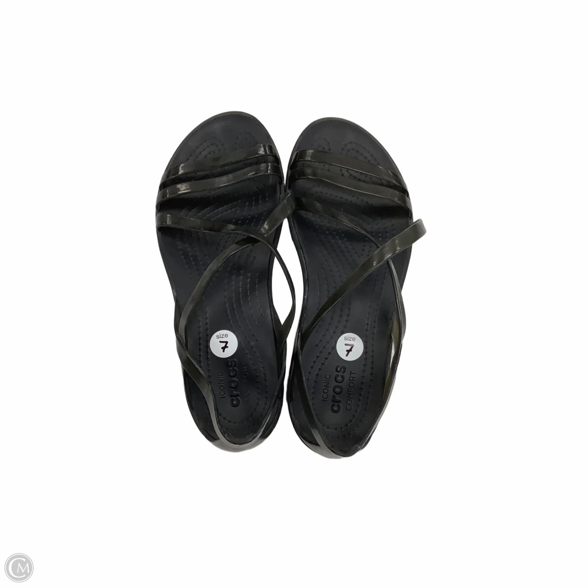 Sandals Flats By Crocs In Black, Size: 7 Lightweight Clogs