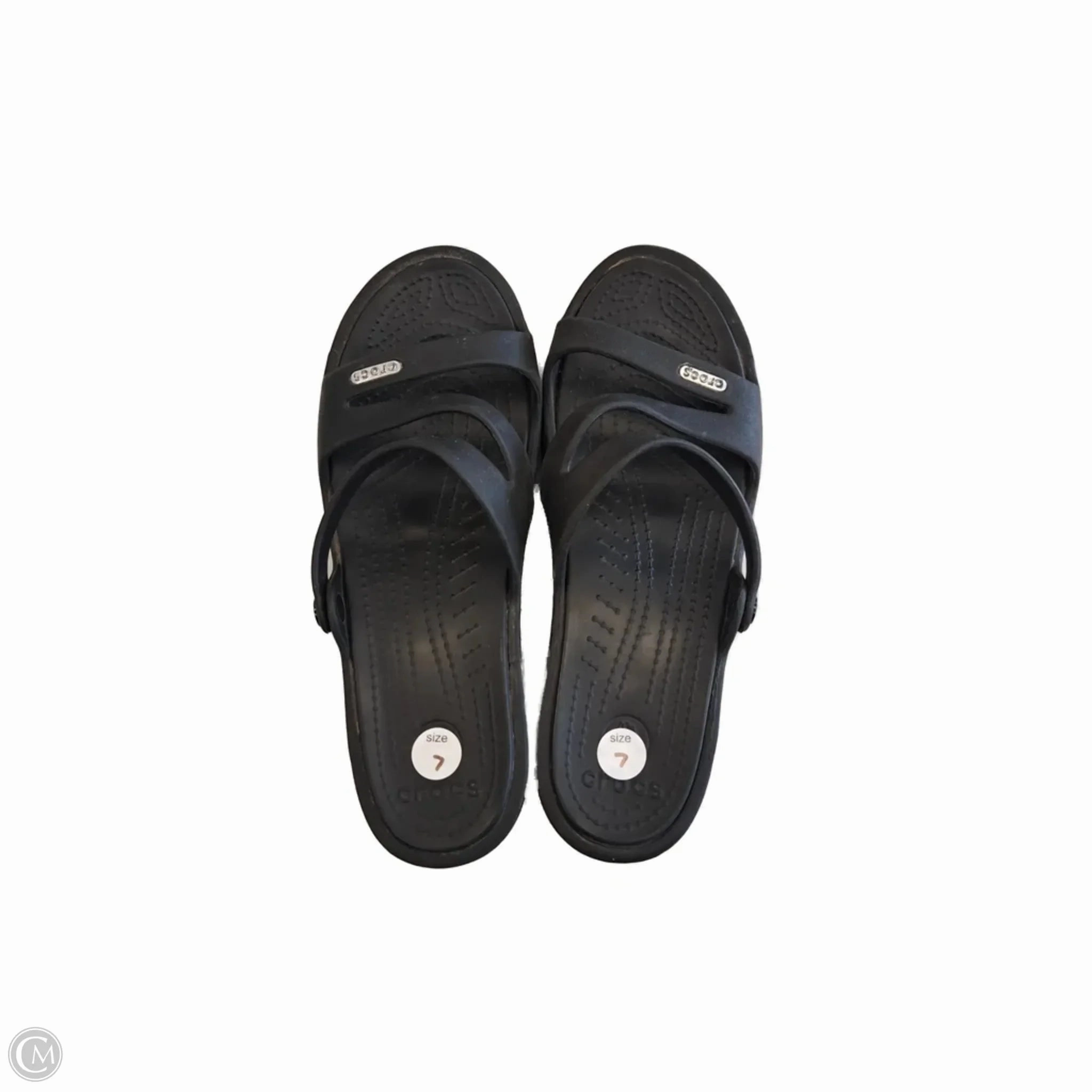 Sandals Flats By Crocs In Black, Size: 7 Crocs clogs with lightweight comfort