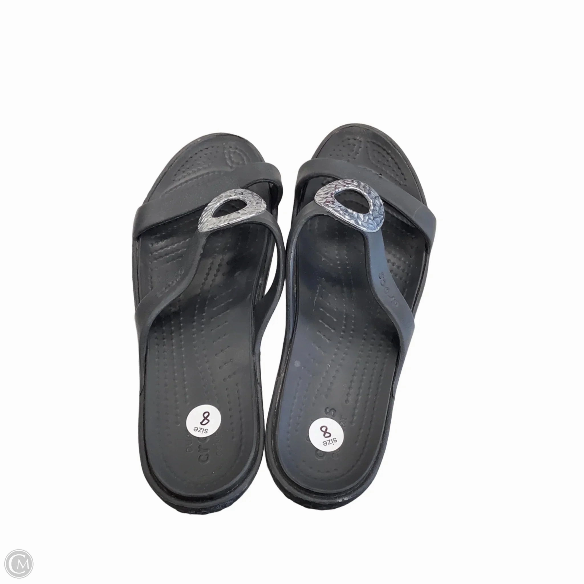 Sandals Flats By Crocs In Black, Size: 8 Lightweight Clogs