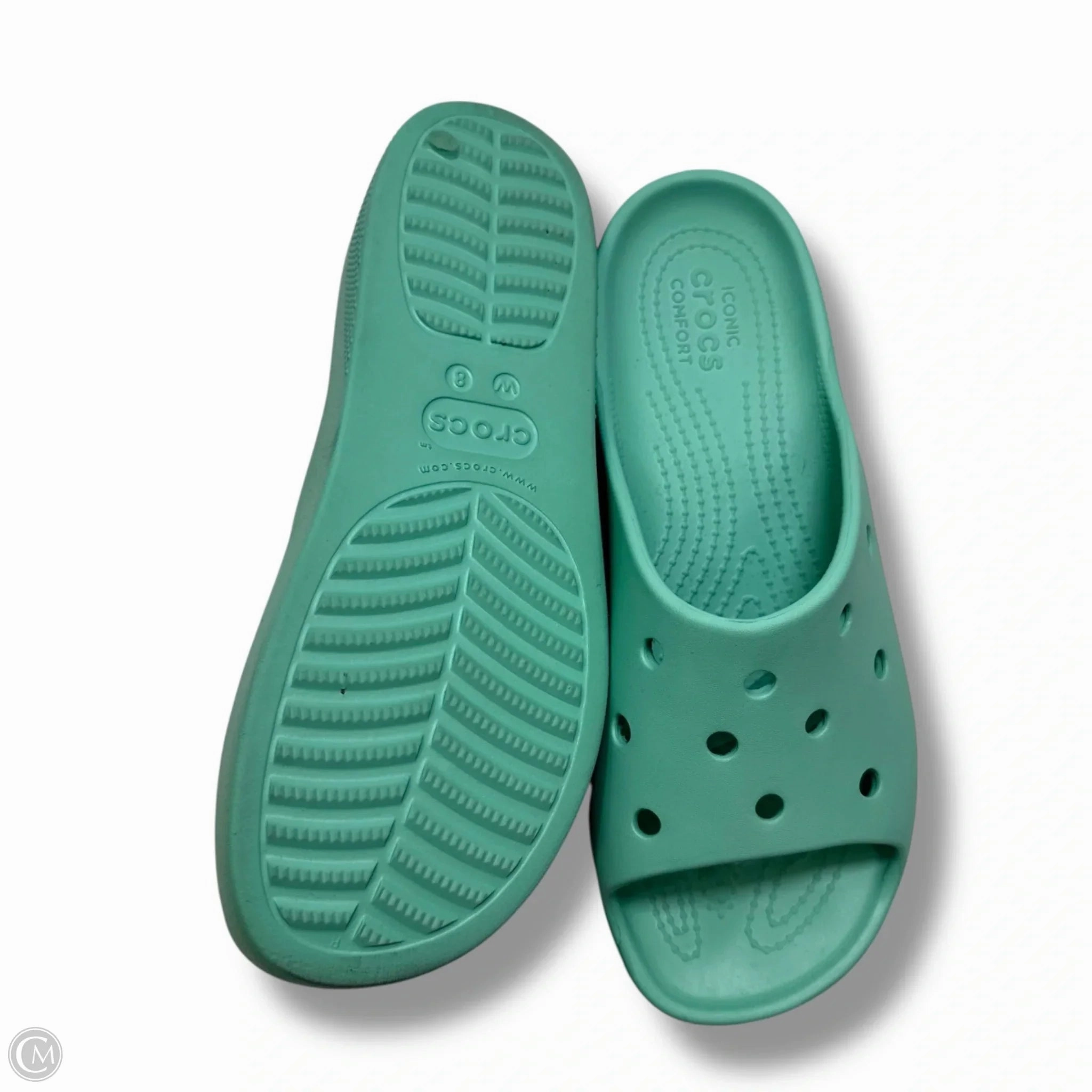 Sandals Flats By Crocs In Blue, Size: 8 Lightweight Clogs