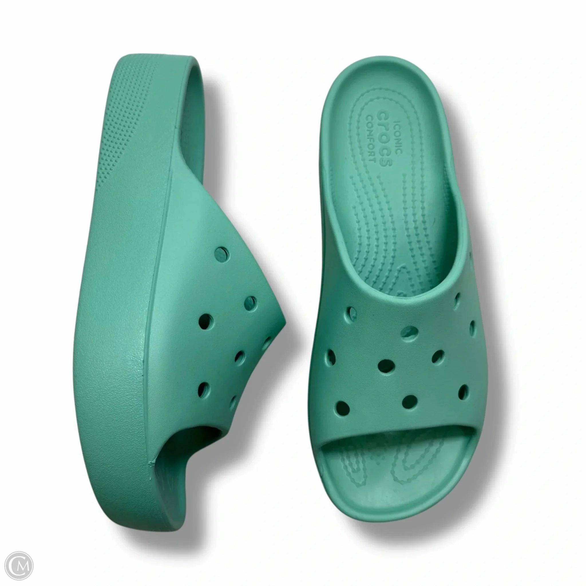 Sandals Flats By Crocs In Blue, Size: 8 Lightweight Clogs
