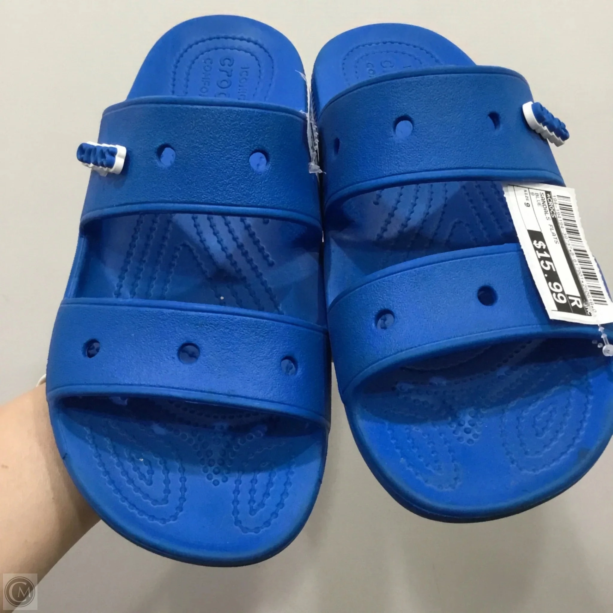 Sandals Flats By Crocs In Blue, Size: 9 Lightweight Clogs