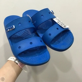 Sandals Flats By Crocs In Blue, Size: 9 Crocs clogs with lightweight comfort