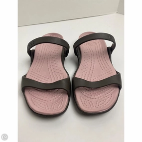 Sandals Flats By Crocs In Brown, Size: 10 Crocs clogs with lightweight comfort