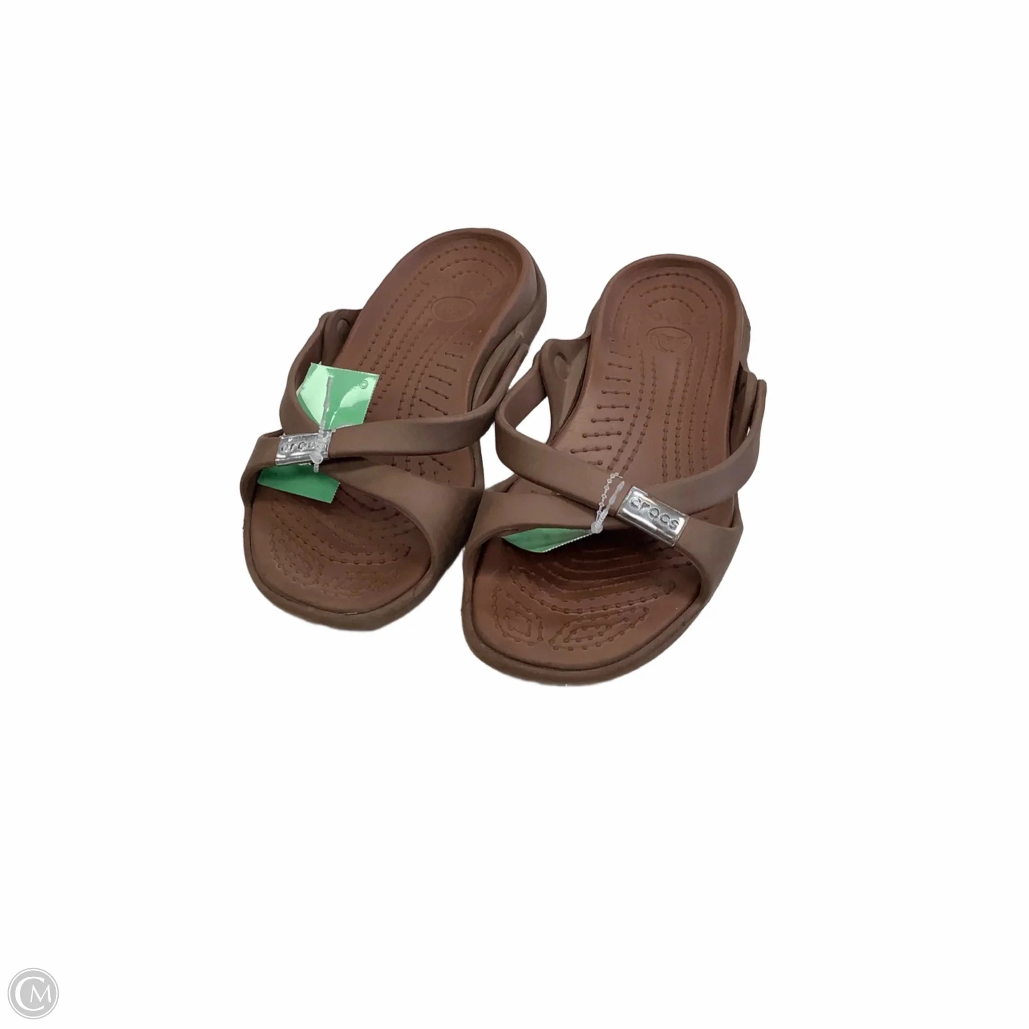 Sandals Flats By Crocs In Brown, Size: 7 Lightweight Clogs