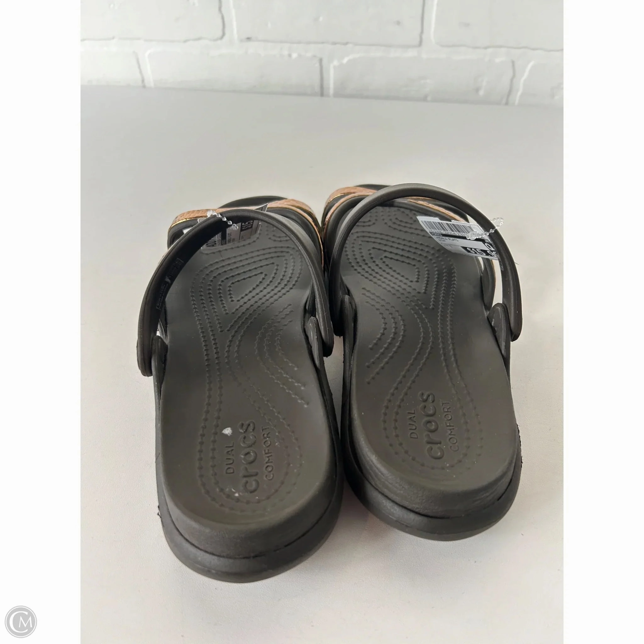 Sandals Flats By Crocs In Brown, Size: 7 Lightweight Clogs