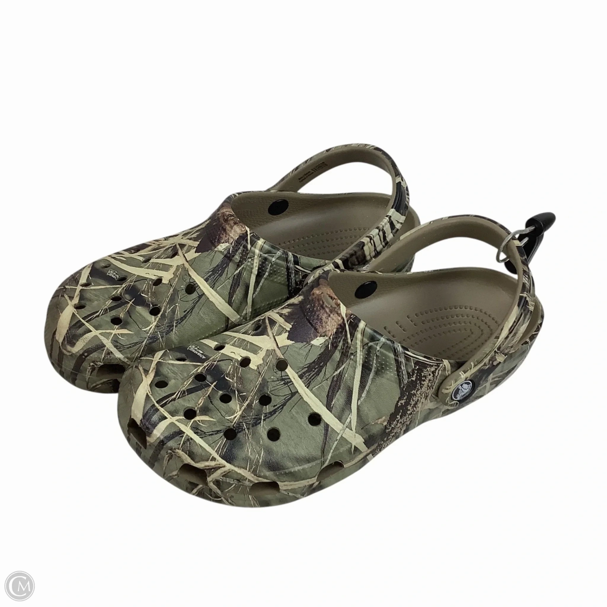 Sandals Flats By Crocs In Camouflage Print, Size: 10 Crocs clogs with lightweight comfort