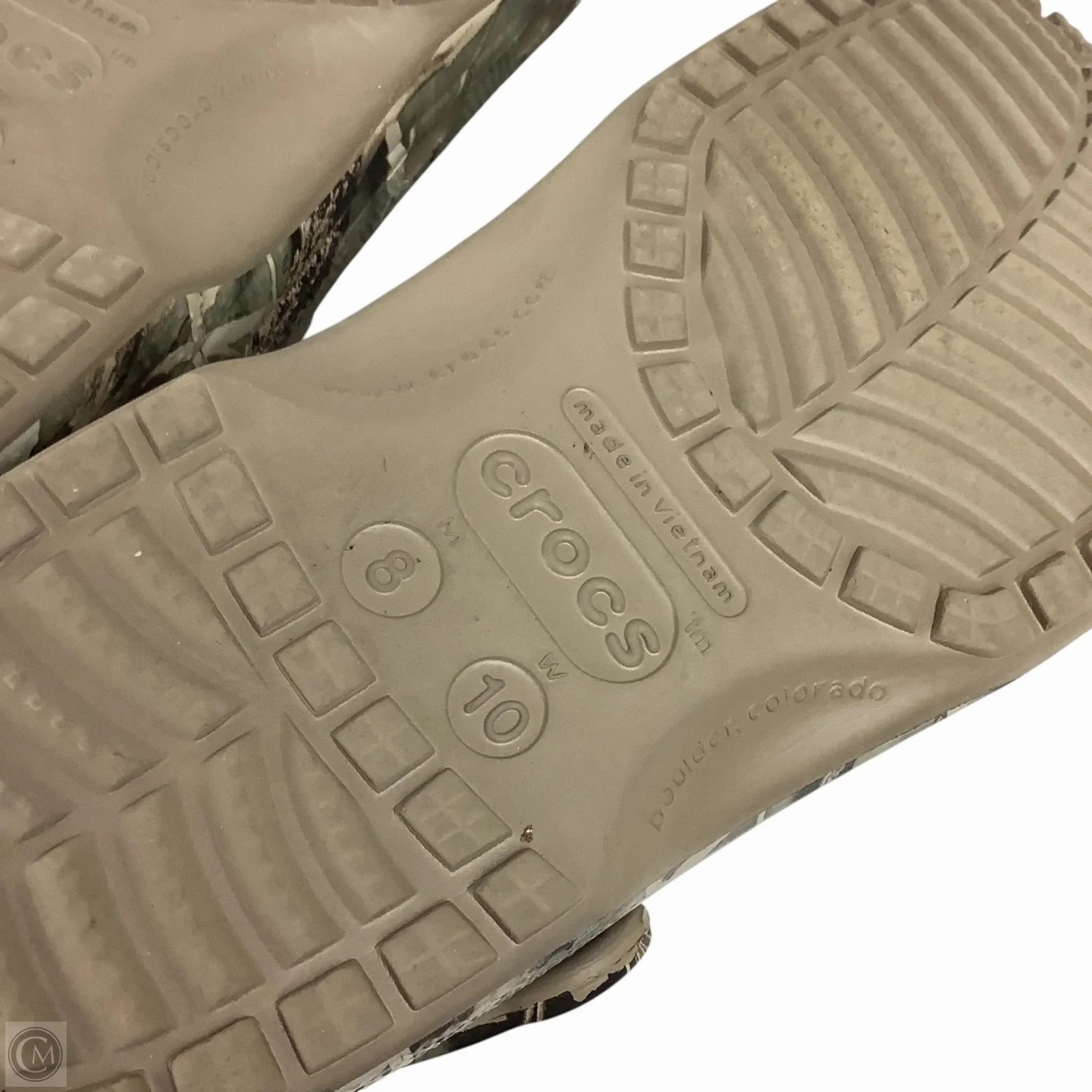 Sandals Flats By Crocs In Camouflage Print, Size: 10 Lightweight Clogs
