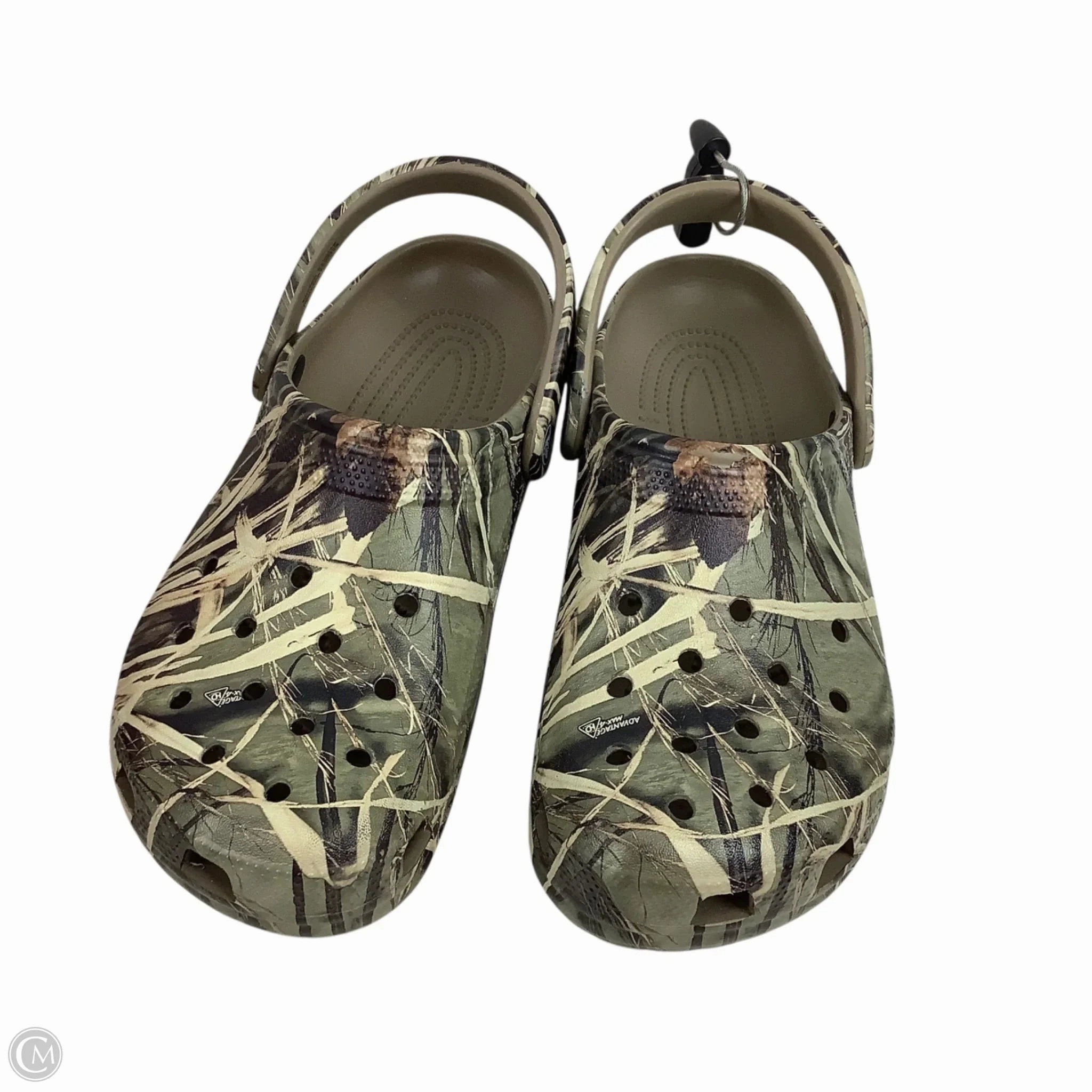 Sandals Flats By Crocs In Camouflage Print, Size: 10 Lightweight Clogs