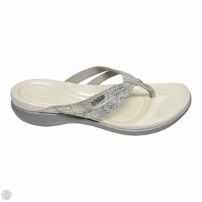 Sandals Flats By Crocs In Grey & White, Size: 9 Crocs clogs with lightweight comfort