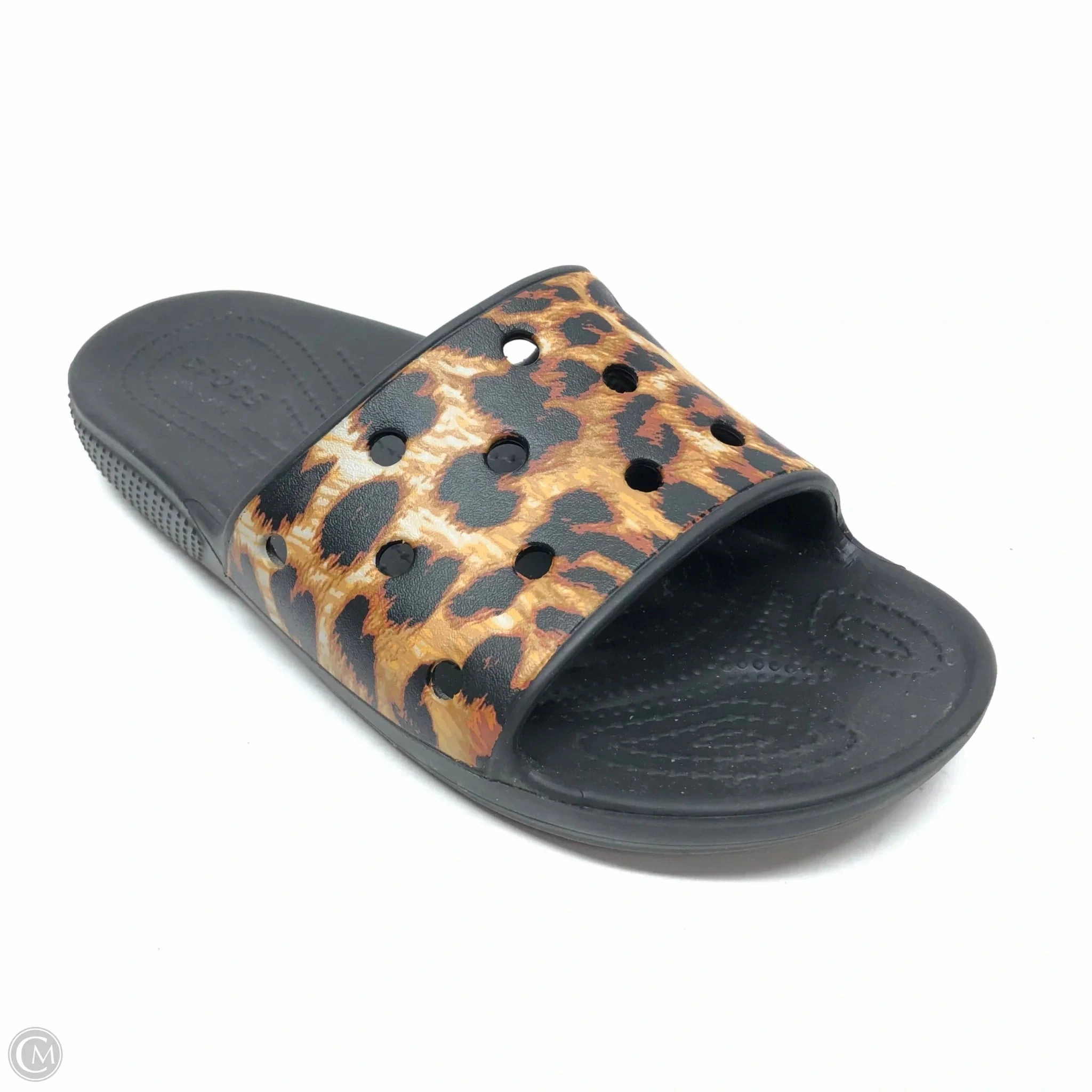 Sandals Flats By Crocs In Leopard Print, Size: 9 Lightweight Clogs