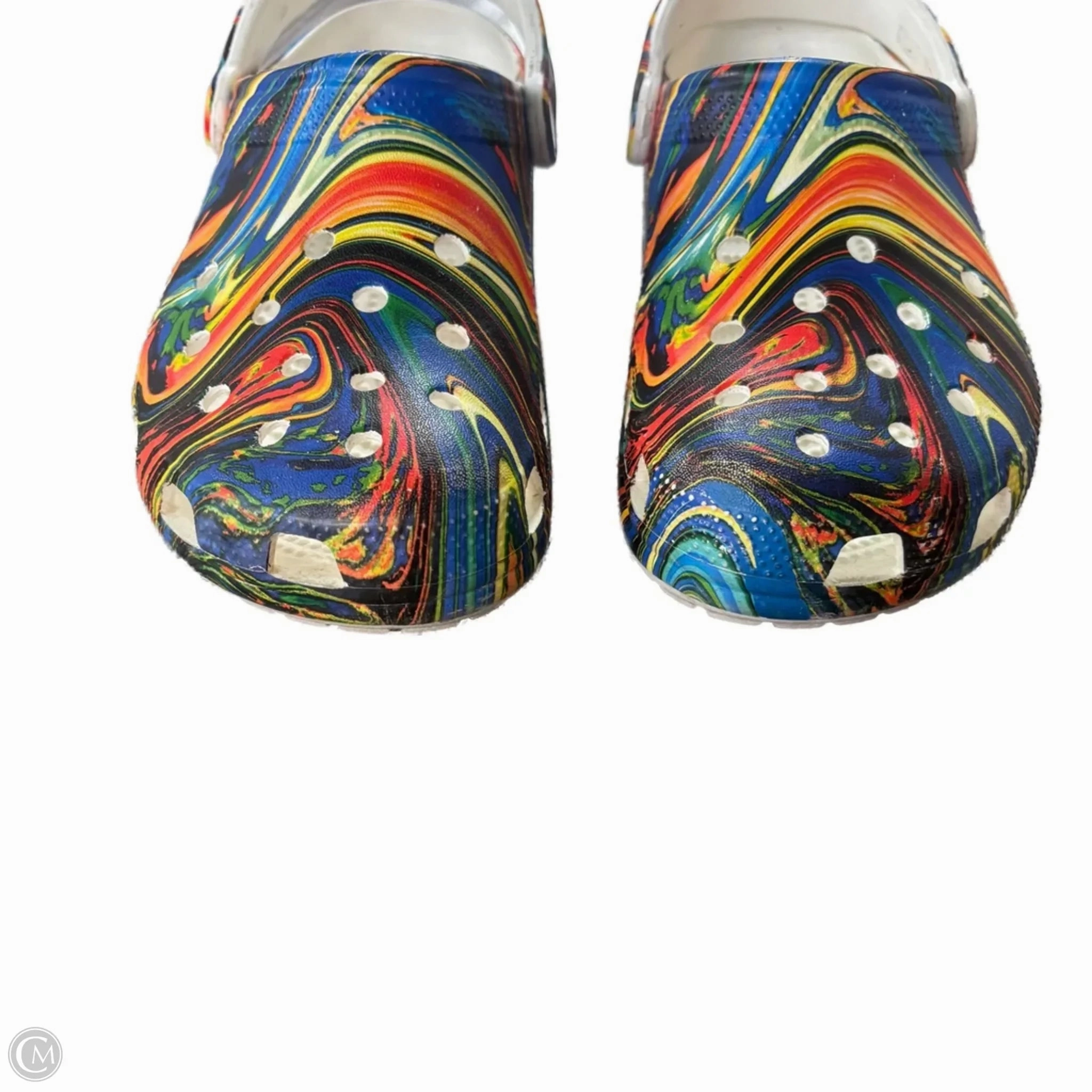 Sandals Flats By Crocs In Multi-colored, Size: 7 Lightweight Clogs