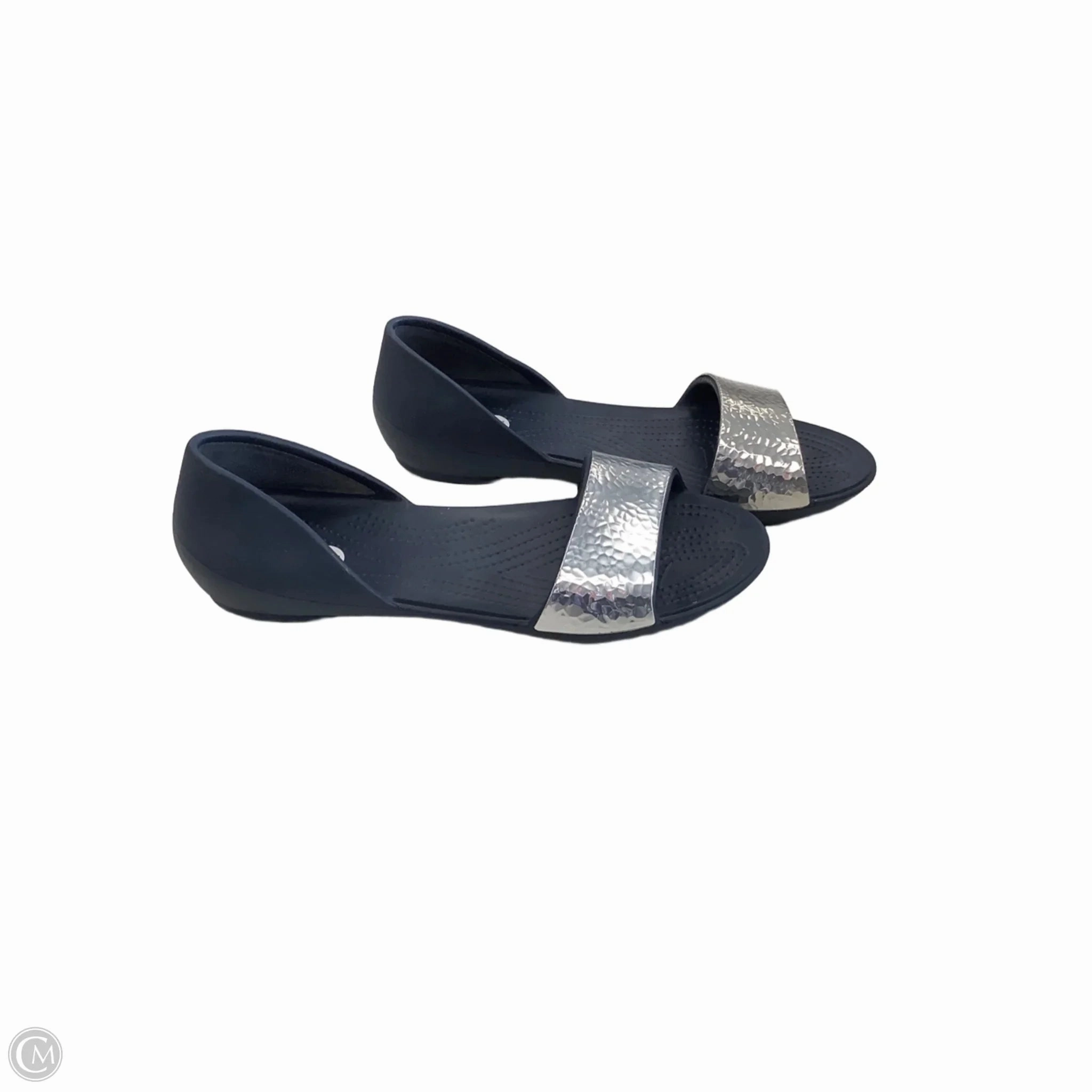 Sandals Flats By Crocs In Navy, Size: 10 Lightweight Clogs