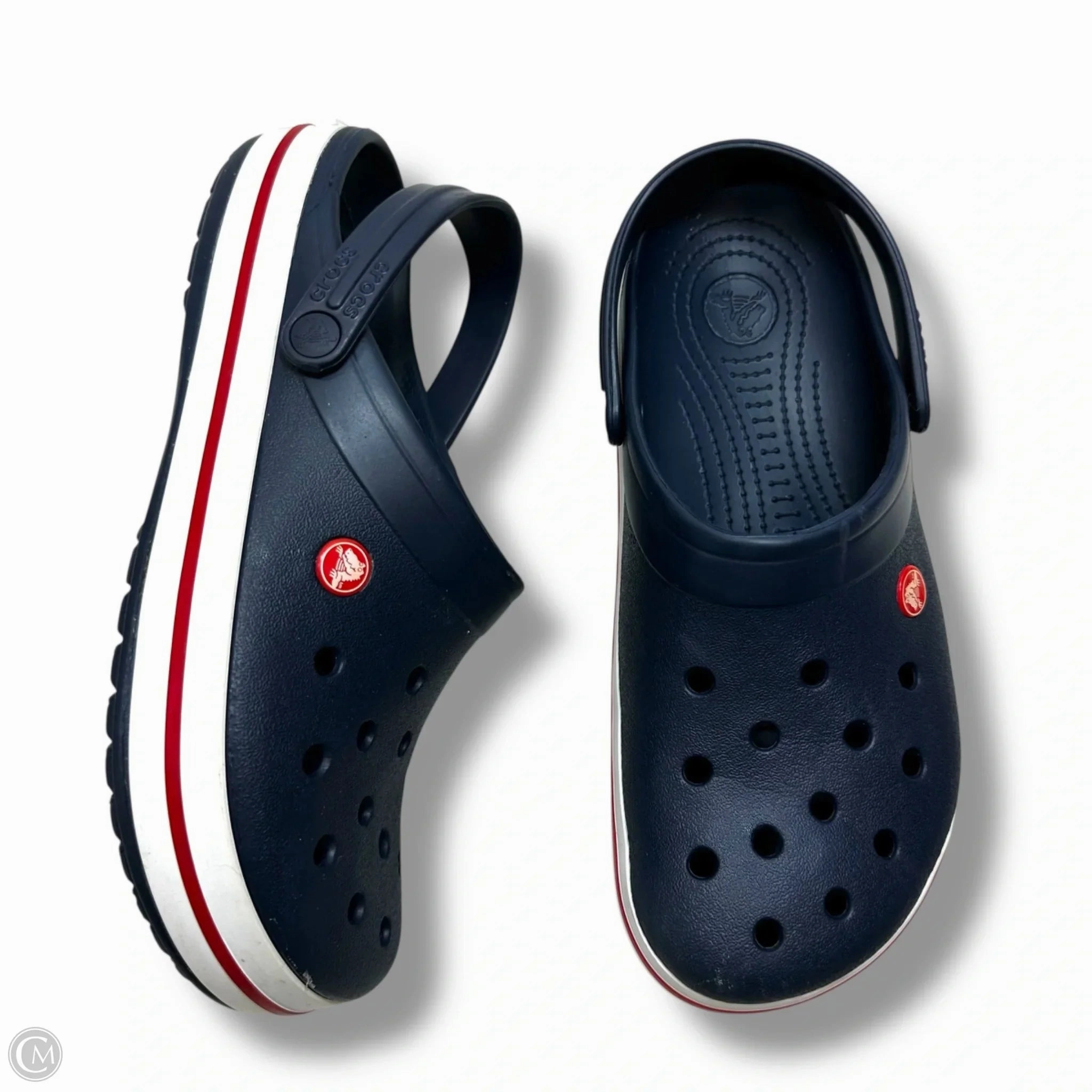 Sandals Flats By Crocs In Navy, Size: 12 Lightweight Clogs