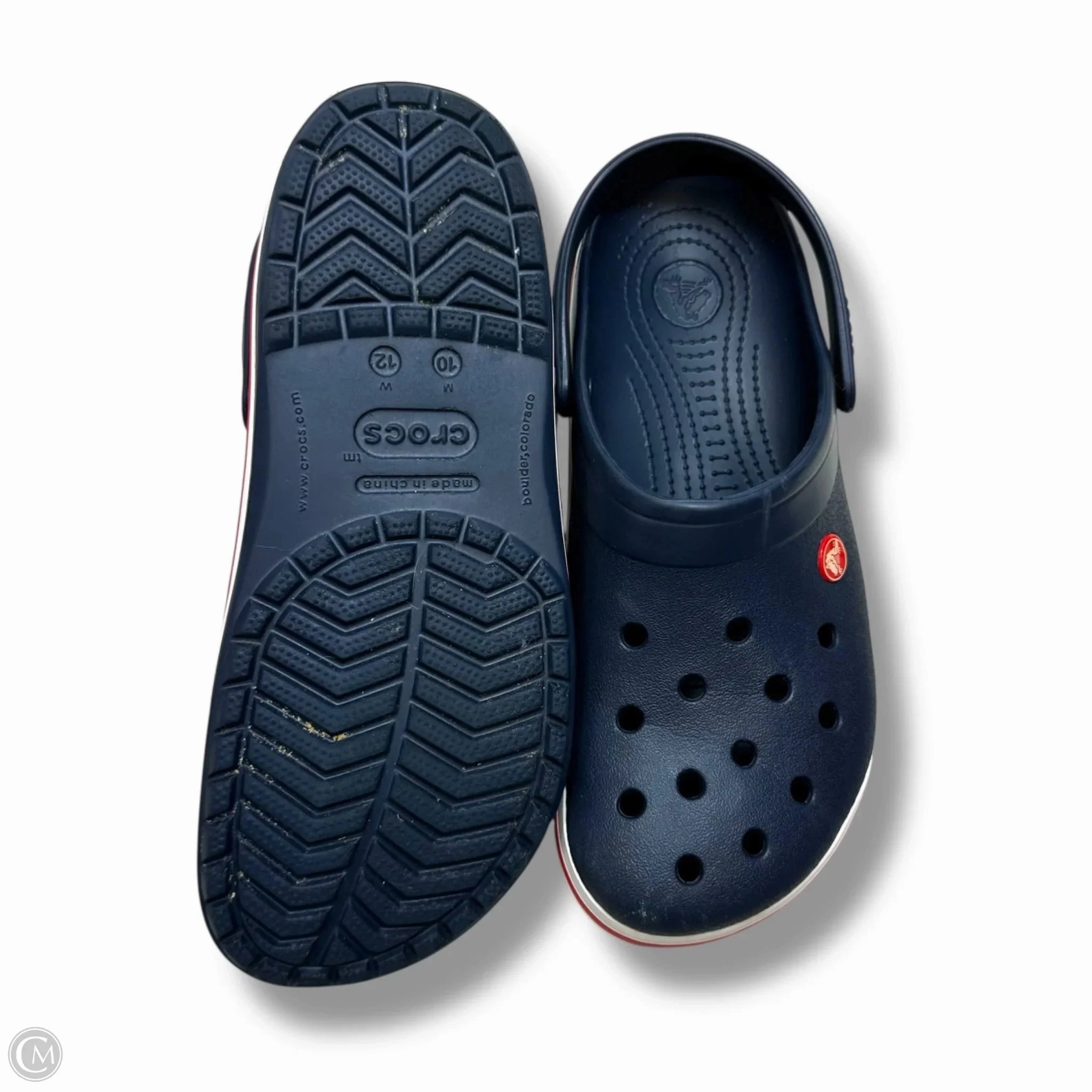 Sandals Flats By Crocs In Navy, Size: 12 Lightweight Clogs