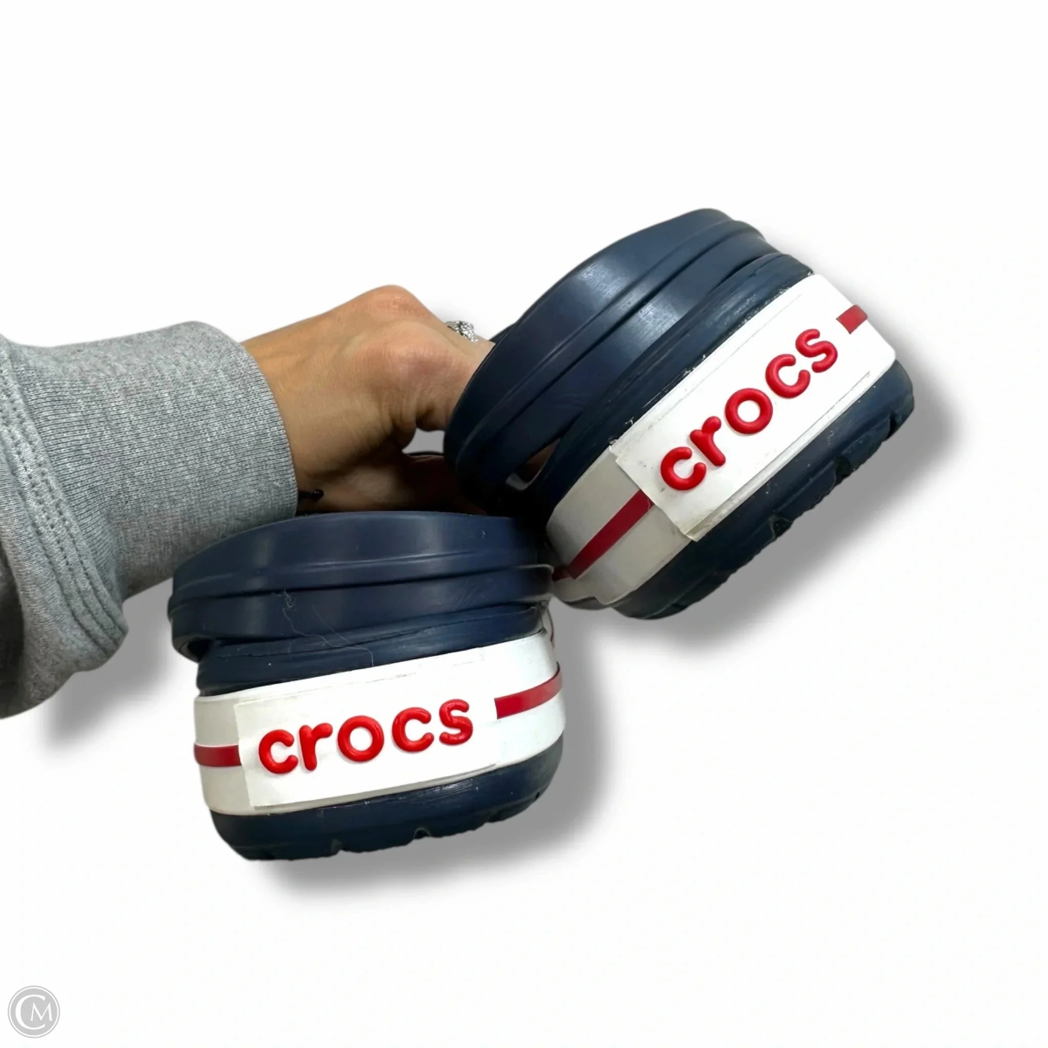 Sandals Flats By Crocs In Navy, Size: 12 Lightweight Clogs